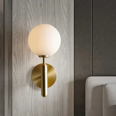 Einfache nordische moderne Schlafzimmer-Nachttischlampe aus Kupfer