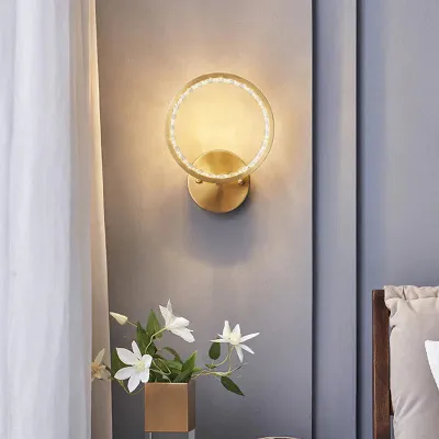 Moderne einfache Schlafzimmer-Nachttischlampe aus Kupfer