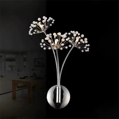 Nordic Creatieve Kristallen Bloem Paardebloem Wandlampen voor Badkamer Slaapkamer Bedlampje Woonkamer