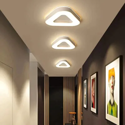 Candelabro LED moderno de 240mm de diámetro para pasillo, dormitorio, candelabro Led cuadrado/redondo/triangular en blanco o negro