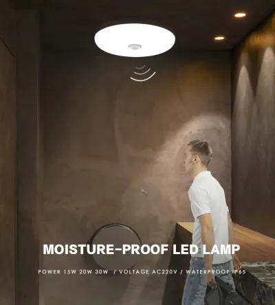 Plafonnier LED avec détecteur de mouvement, 30/36W, montage en Surface PIR, éclairage intérieur, maison, cuisine, balcon, entrée carrée, IP65