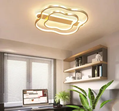 Zimmer Licht Blume Nordic Decke Lampe Einfache Moderne Gebürstet Gold Led Studie Zimmer Lampe Warme Romantische Schlafzimmer Lampen