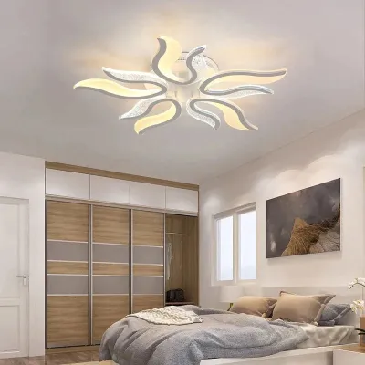 Lámpara de araña de techo Led acrílica, moderna, color blanco, para sala de estar, dormitorio, iluminación led