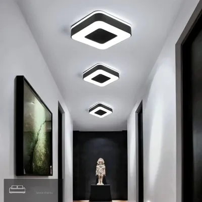 Candelabro LED moderno de 240mm de diámetro para pasillo, dormitorio, candelabro Led cuadrado/redondo/triangular en blanco o negro