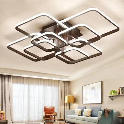 Lámpara LED moderna de acrílico para sala de estar, Lustres LED para dormitorio, lámpara de iluminación de techo grande, accesorios