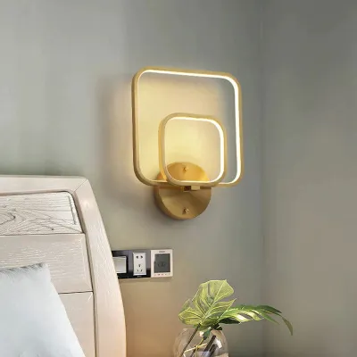Neue moderne einfache quadratische Wandleuchte aus Kupfer
