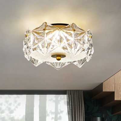 Kristalheldere moderniteit: ronde LED-plafondlamp voor inbouw met zeshoekig kristalontwerp voor de woonkamer