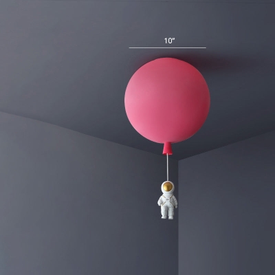 Lámpara de techo con globo y astronauta, accesorio de iluminación colgante para dormitorio, acrílico, 1 cabezal, para niños