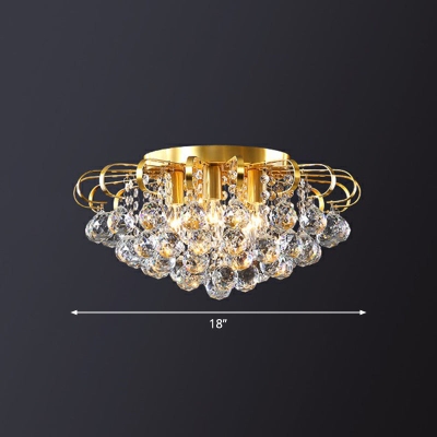 Crystal Bedroom Beauty: postmoderne helder gefacetteerde bolvormige inbouwplafondlamp met bloemmotief