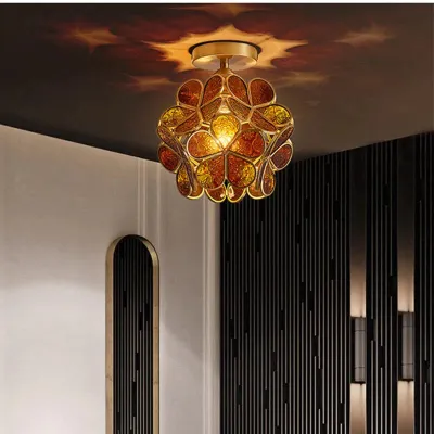 Tiffany kleurrijke bloem glazen plafondlamp LED moderne binnenlamp restaurant eetkamer café winkel verlichtingsarmatuur
