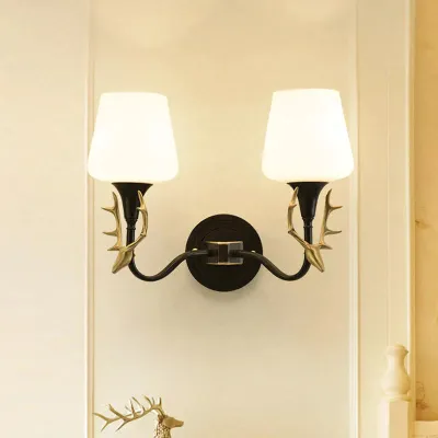 Schöne Antler Schlafzimmer-Nachttisch-Treppen-Wandlampe aus Vollkupfer
