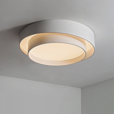Plafonnier LED en métal blanc de style nordique pour chambre à coucher - Éclairage encastré