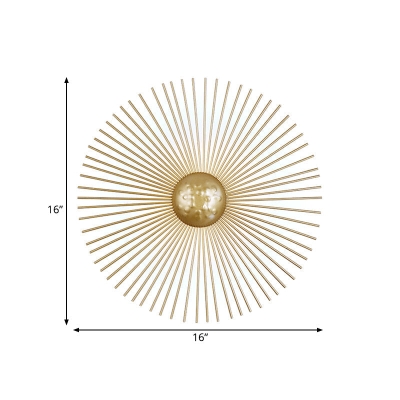 Aplique de pared circular LED de latón y metal de mediados de siglo, varios tamaños (8