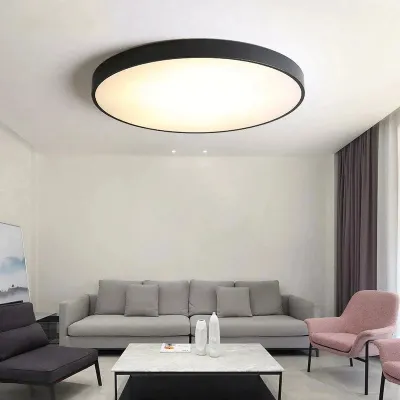 Lámpara de techo Led moderna de Metal, lámpara de techo Led Simple en blanco y negro para sala de estar, dormitorio, comedor, accesorios de iluminación