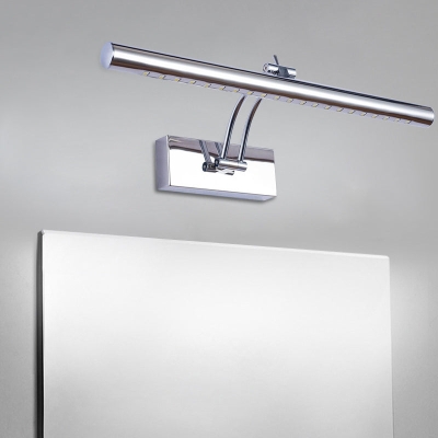 Lámpara de pared LED para baño con pantalla tubular de metal - Acabado cromado/dorado, 16