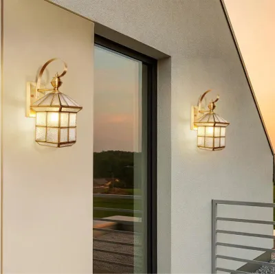 Wasserdichte Wandleuchte für den Außenbereich, Treppe, Flur, Balkon, Innenhof, Vollkupfer-Wandleuchte