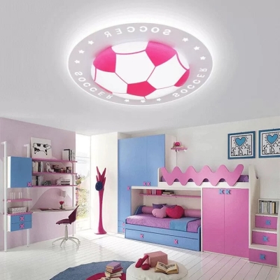 Stylish Acrylic Football Flush Ceiling Light for Study Room and Kitchen Sports Theme