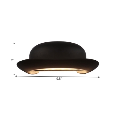 Moderna applique a LED per camera da letto in nero con paralume in metallo, illuminazione calda/naturale