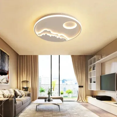 LED-Deckenleuchte, modernes Natur-Sonnenaufgang-Design, für Wohnzimmer, Schlafzimmer, Küche, Esszimmer, Beleuchtungskörper ICFW1910