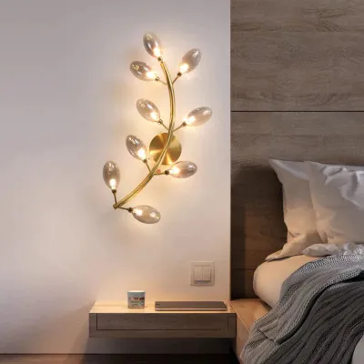 Nordic Wohnzimmer kreative Luxus Nachttisch Kupfer Wandleuchte