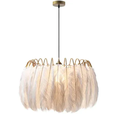 Moderne Nordic Fee Feder Kronleuchter Lampe Loft Anhänger Lampe Lichter Wohnzimmer Suspension Leuchten