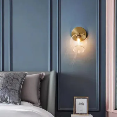 Nordic Wind Schlafzimmer Nachttisch Flur Kupfer Wandlampe