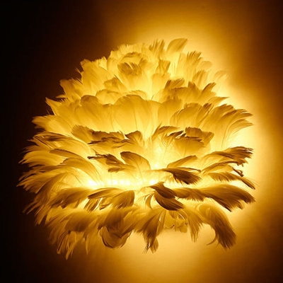 Nordic Feather Sconce Light - Romantic Wall Lamp for Bedroom