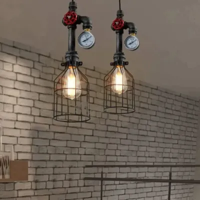 E26/E27 Retro Loft Stil Anhänger Lampe Wasser Rohr Industrielle Vintage Leuchten Bar Esszimmer Wohnzimmer Lampe