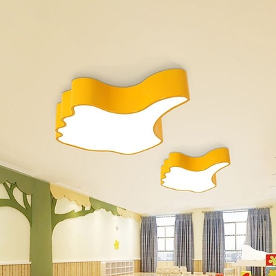 Thumbs Up Cartoon-LED-Unterputz-Deckenleuchte in Gelb für Kinderzimmer