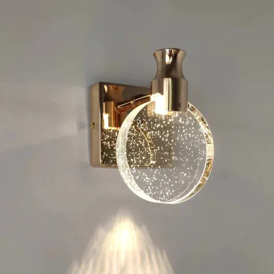 Eenvoudige kristallen LED-wandlamp voor badkamerslaapkamer