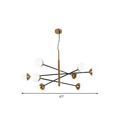 Gold Metal Stacked Chandelier with Glass Modo Pendant Light - Simple Style for Living Room