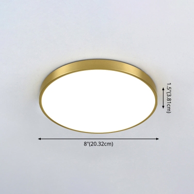 Lámpara de techo empotrada LED de metal dorado moderno para iluminación de dormitorio