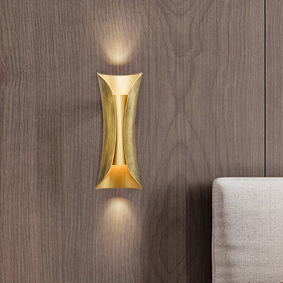 Moderna applique a LED curva dorata - Apparecchio da parete in metallo a 2 teste per soggiorno
