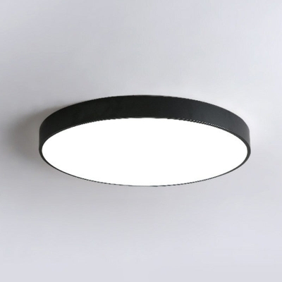 Plafonnier LED métallique de style nordique moderne pour chambre à coucher – Design rond extra fin
