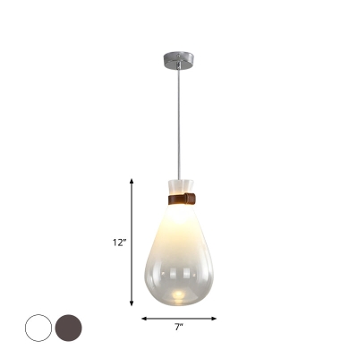 Nowoczesna lampa wisząca w kształcie kropli ze skórzanym paskiem na szyję do kuchni, sypialni, jadalni