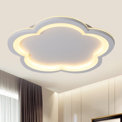 Simplicity LED Ceiling Light Fixture with Acrylic Diffuser- Flower Metal Flush Light in White/Warm Light, 10