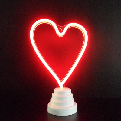 Mini-LED-Cartoon-Tischlampe – batteriebetriebene Schlafzimmer-Nachttischleuchte in Weiß