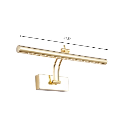 Lámpara de pared LED para baño con pantalla tubular de metal - Acabado cromado/dorado, 16