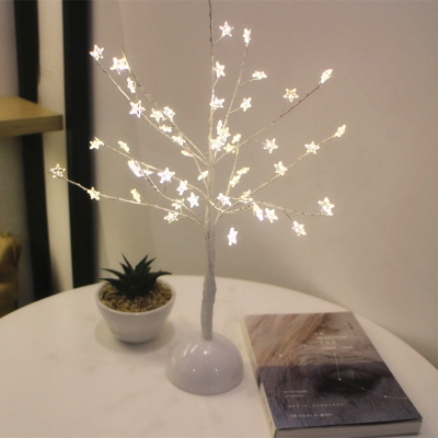LED-Nachttischlampe: Ast-Schlafzimmer-Batterie-Tischlampe für Kinderzimmer – Kunstdekor aus Kunststoff