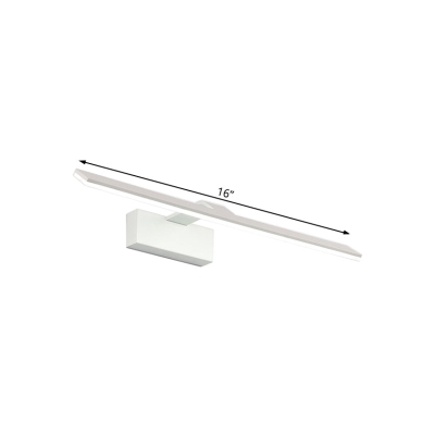 Lámpara de tocador LED de estilo nórdico - Luz de montaje en pared acrílica rectangular blanca de 16,5
