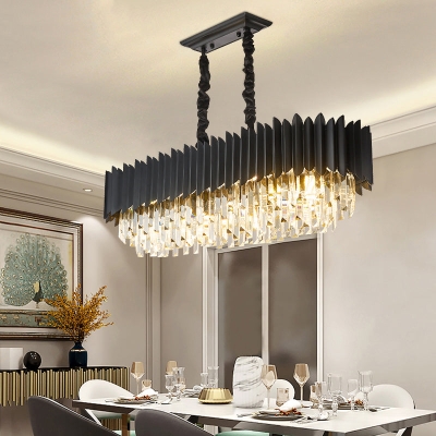 Crystal 6/8- Plafondophanging Kristallen kroonluchterlamp Licht in zwart