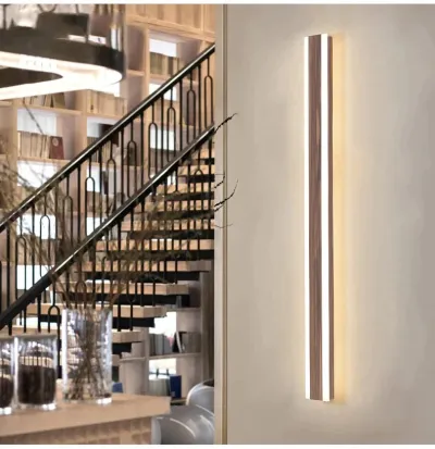 Neue chinesische Außenwandleuchte, wasserdicht, Edelstahl, lange LED-Wandleuchte aus Marmorimitat, Gartenvilla, Hotelleuchte