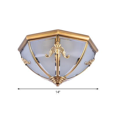 Deckenleuchte aus Messing mit Opalglasschale – klein/mittel/groß, 2/3/6 Lichter – klassisches Design