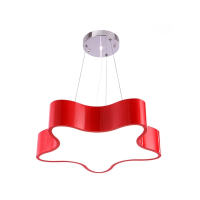 Child Care Center LED-Hängeleuchte für Kinder, Tropfenanhänger mit rotem/grünem/gelbem Finish und Stern-Acrylschirm, 11