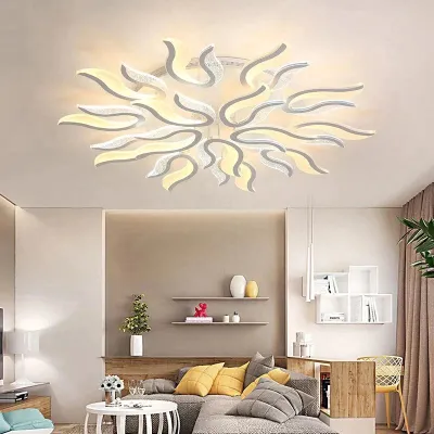 Lámpara de araña de techo Led acrílica, moderna, color blanco, para sala de estar, dormitorio, iluminación led