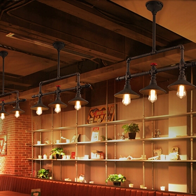 Industriële stijl smeedijzeren 3/5-lichts eilandlamp voor restaurant