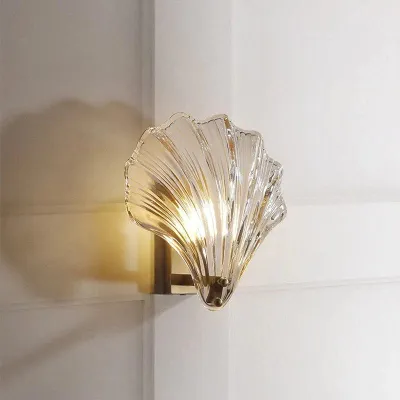 Shell Wandleuchte Postmodern Luxus Schlafzimmer Nachttisch Wohnzimmer Wand TV Hintergrund Einfache kreative Persönlichkeit Kupfer Wandleuchte