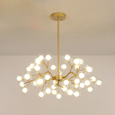 Lámpara de araña de rama metálica, lámpara colgante LED sencilla para sala de estar
