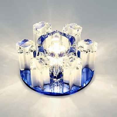 Lampada da incasso per corridoio a LED con blocco di cristallo - Lampada da incasso a soffitto floreale modernista
