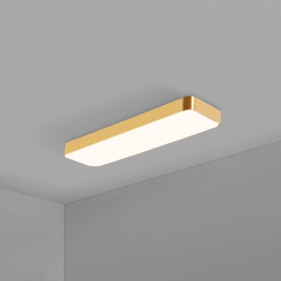 Schlichte LED-Deckenleuchte aus Metall mit Gold-Finish – ideal für Büros